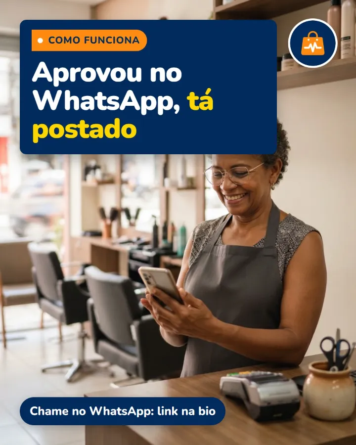 Post de exemplo da RitMEI: “Aprovou no WhatsApp, tá postado”.